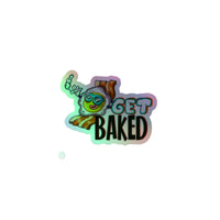 Get Baked Egg Holographic sticker