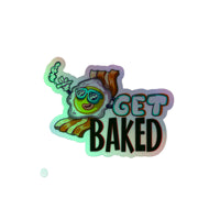 Get Baked Egg Holographic sticker